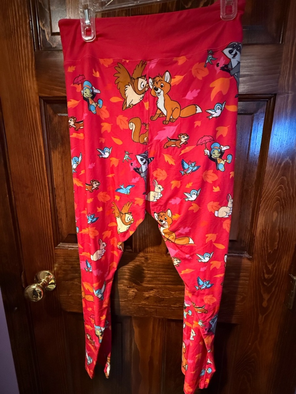 Disney Red women’s Leggings with Disney Woodland Friends Print